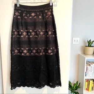 Lace midi skirt